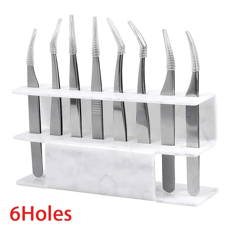 1PC Eyelash Tweezers Storage Rack Tweezer Organizer Holder Stand Eyelash Extension Tools Makeup Beauty Shelf 6/8 Holes - PrimeNest
