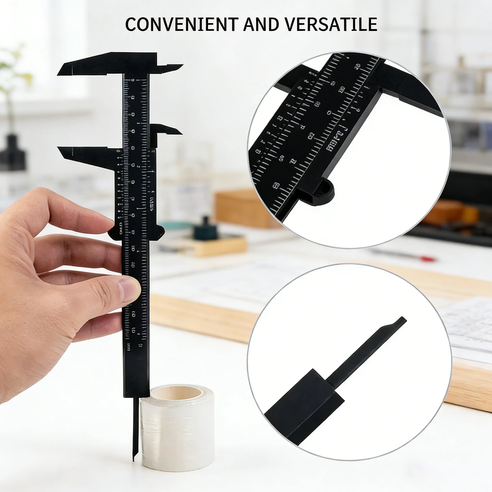 1PC Plastic Vernier Caliper Mini Portable Caliper Student Vernier Ruler 0-150mm Measuring Tool New - PrimeNest