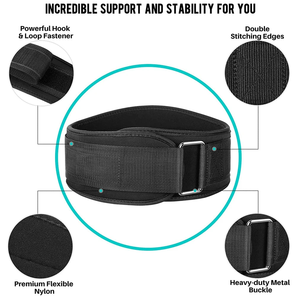 1Pcs Gym Weightlifting Belt Adjustable Waist Back Support Squat Dumbbell Barbell Deadlifts Training Fitness(Black and Blue) - PrimeNest