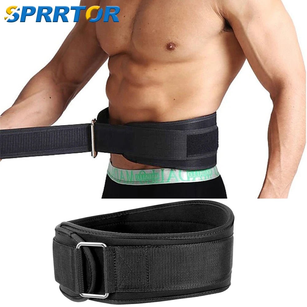 1Pcs Gym Weightlifting Belt Adjustable Waist Back Support Squat Dumbbell Barbell Deadlifts Training Fitness(Black and Blue) - PrimeNest