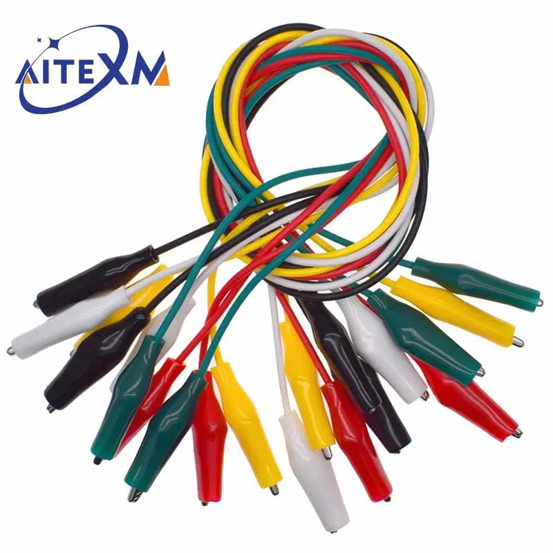 1Set / 10PCS Alligator Clips Electrical DIY Test Leads Alligator Double-ended Crocodile Clips Roach Clip Test Jumper Wire 46CM - PrimeNest