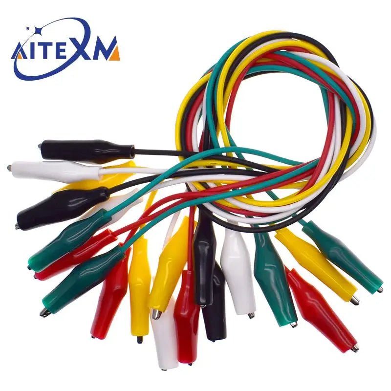 1Set / 10PCS Alligator Clips Electrical DIY Test Leads Alligator Double-ended Crocodile Clips Roach Clip Test Jumper Wire 46CM - PrimeNest