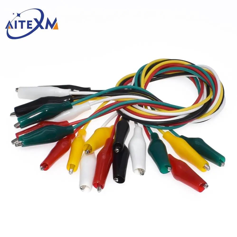 1Set / 10PCS Alligator Clips Electrical DIY Test Leads Alligator Double-ended Crocodile Clips Roach Clip Test Jumper Wire 46CM - PrimeNest