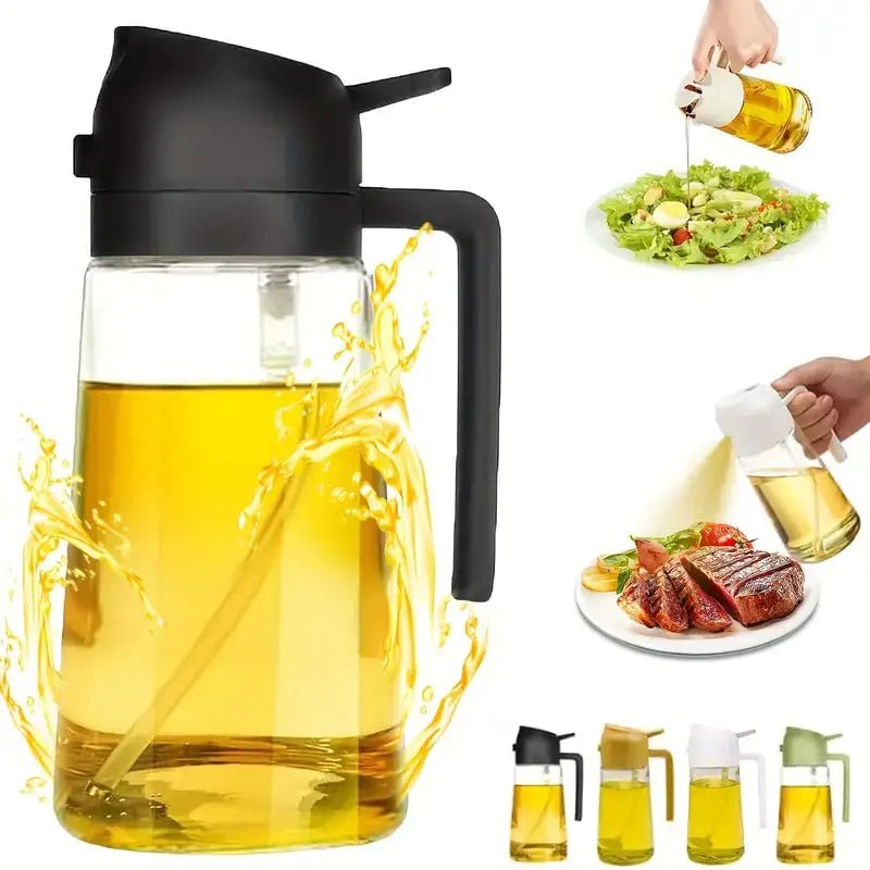 2-in-1 Kitchen Oil Sprayer and Dispenser Bottle, Plastic Oil Mister for Cooking, BBQ, Baking, Roasting and Picnic - PrimeNest