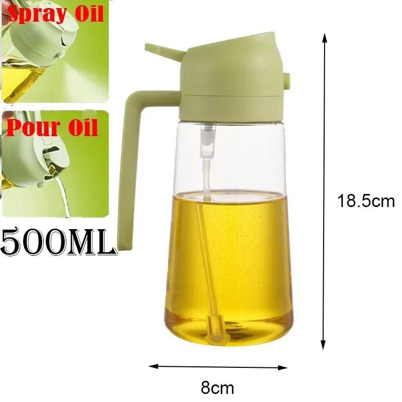 2-in-1 Kitchen Oil Sprayer and Dispenser Bottle, Plastic Oil Mister for Cooking, BBQ, Baking, Roasting and Picnic - PrimeNest
