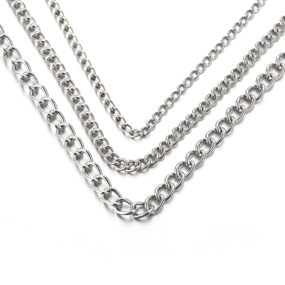 2 Meter Flat 2.5/3.5/4.5mm Extension Thin Chain Metal Chain DIY Necklace Body Chain Jewelry Making Chain Accessories - PrimeNest