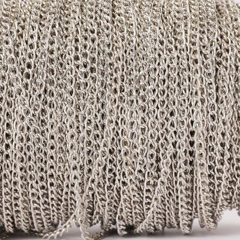 2 Meter Flat 2.5/3.5/4.5mm Extension Thin Chain Metal Chain DIY Necklace Body Chain Jewelry Making Chain Accessories - PrimeNest
