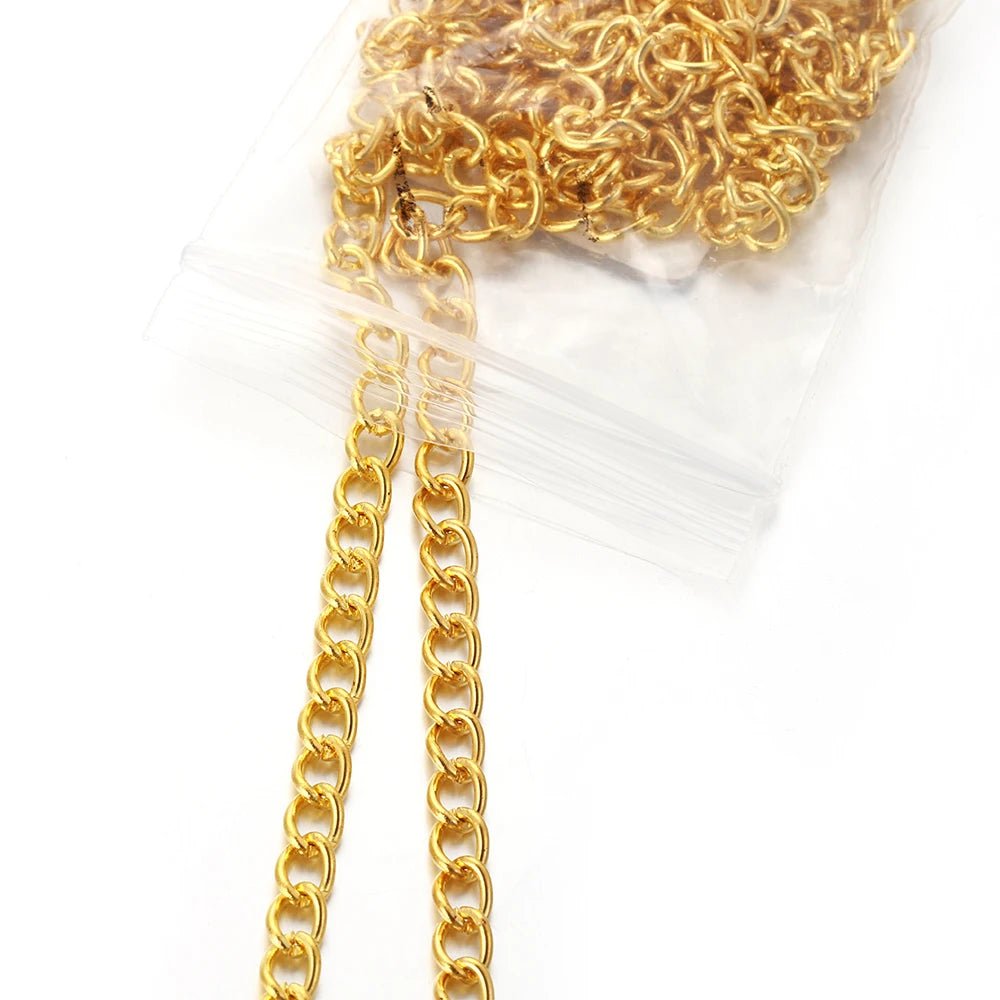 2 Meter Flat 2.5/3.5/4.5mm Extension Thin Chain Metal Chain DIY Necklace Body Chain Jewelry Making Chain Accessories - PrimeNest