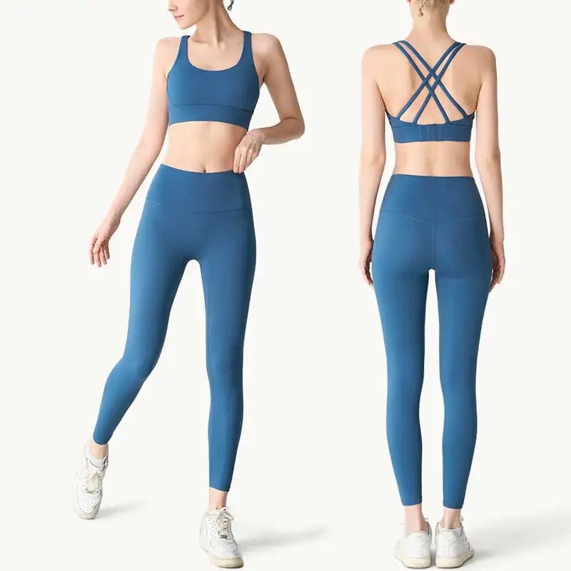 2 Piece Yoga Clothes Women's Tracksuit Athletic Wear Pilates Fitness Suit Gym Workout Push Up Clothes Sports Bra Leggings Suit - PrimeNest