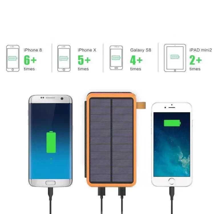 200000mAH Solar Power Bank Folding Solar Panels 5V 2A USB Output Portable Outdoor Camping Sun Power For IPhone Android - PrimeNest