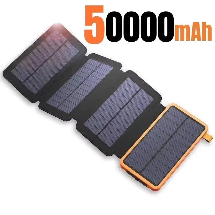 200000mAH Solar Power Bank Folding Solar Panels 5V 2A USB Output Portable Outdoor Camping Sun Power For IPhone Android - PrimeNest
