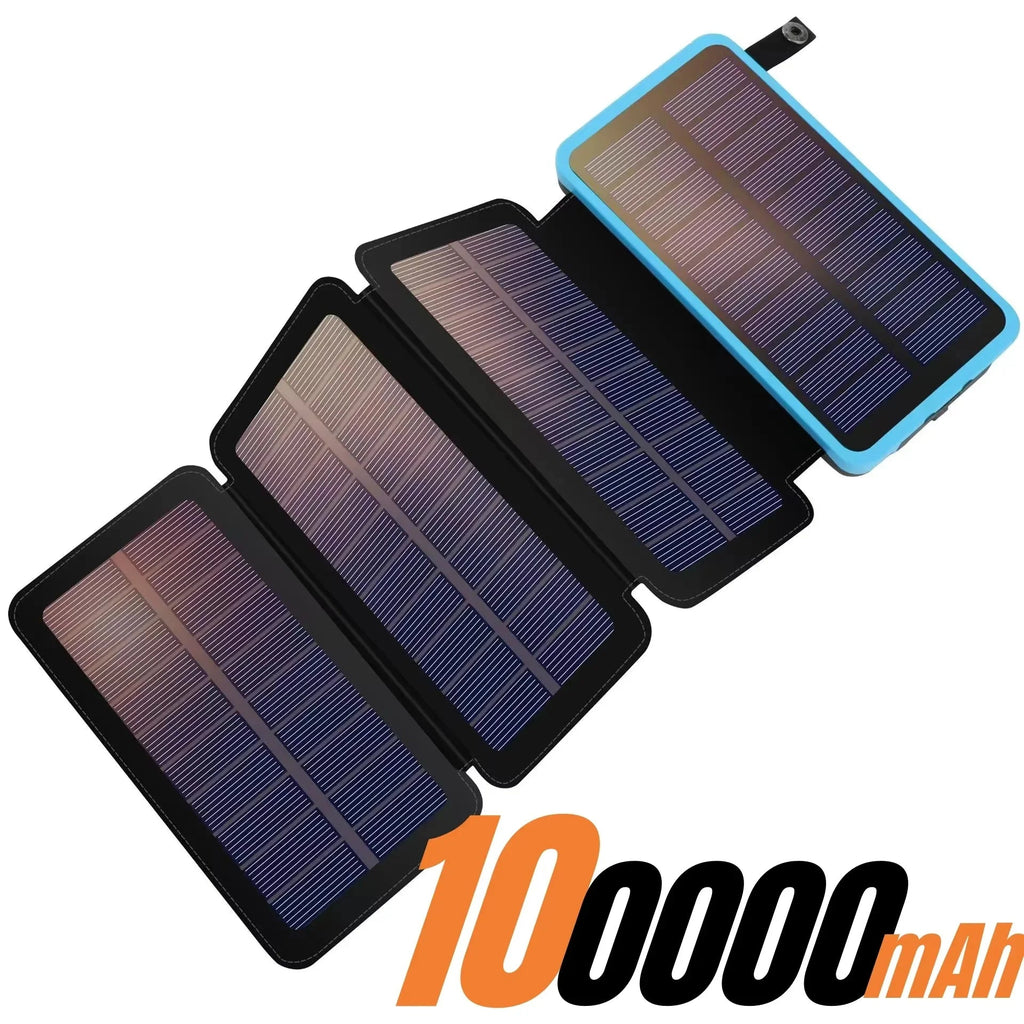 200000mAH Solar Power Bank Folding Solar Panels 5V 2A USB Output Portable Outdoor Camping Sun Power For IPhone Android - PrimeNest