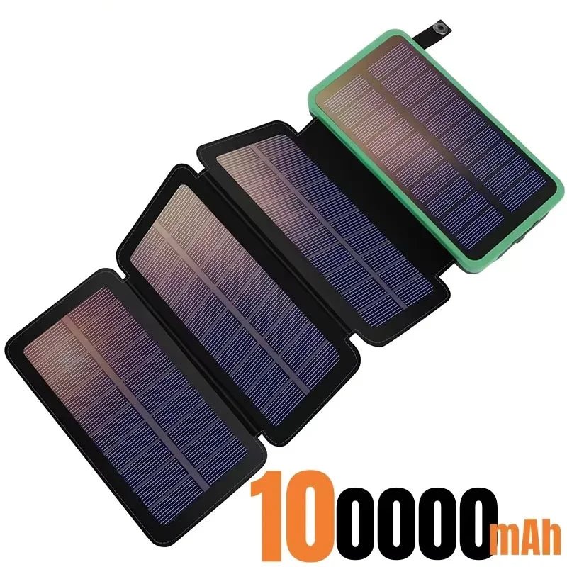 200000mAH Solar Power Bank Folding Solar Panels 5V 2A USB Output Portable Outdoor Camping Sun Power For IPhone Android - PrimeNest