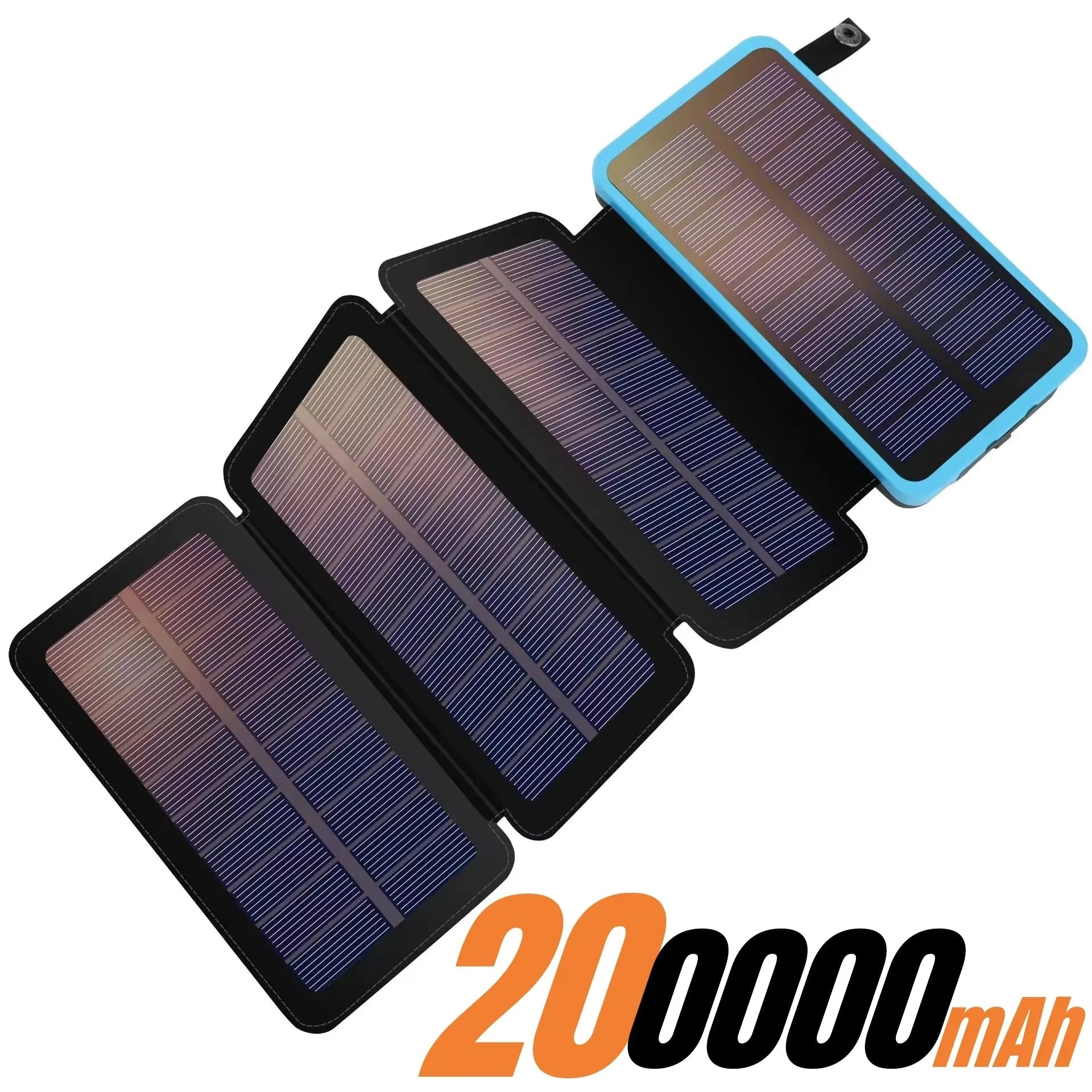 200000mAH Solar Power Bank Folding Solar Panels 5V 2A USB Output Portable Outdoor Camping Sun Power For IPhone Android - PrimeNest