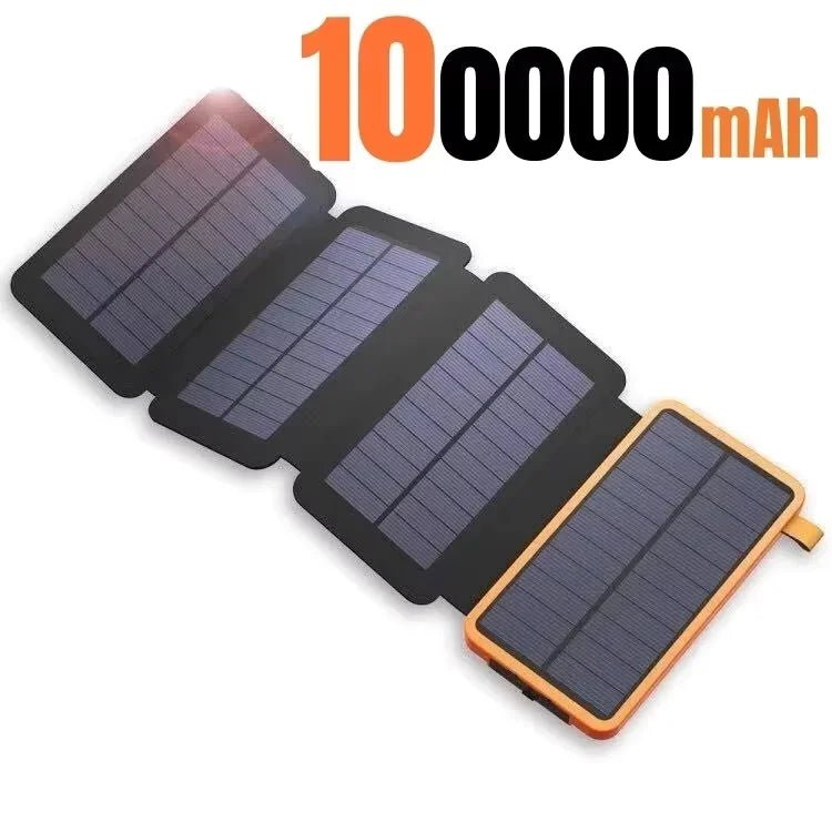 200000mAH Solar Power Bank Folding Solar Panels 5V 2A USB Output Portable Outdoor Camping Sun Power For IPhone Android - PrimeNest