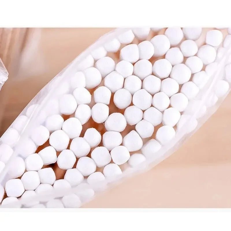 200/500 Double Round Headed Cotton Swabs Headed Cotton Swabs Bamboo Sticks Nose Ears Personal Care - PrimeNest