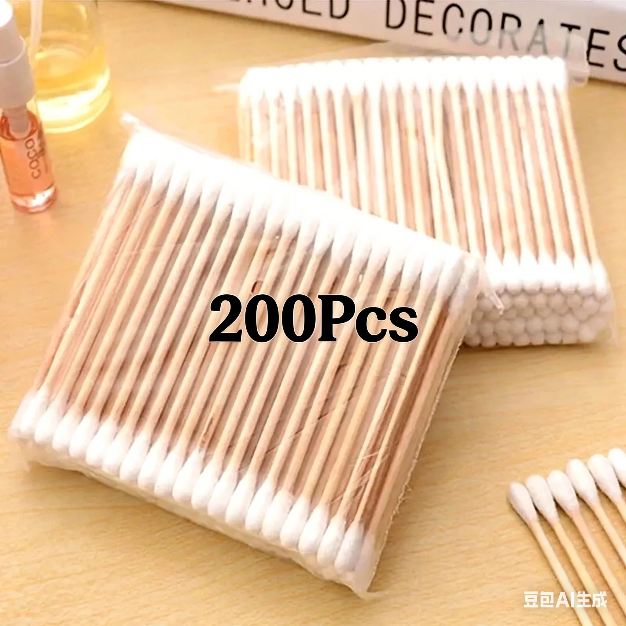 200/500 Double Round Headed Cotton Swabs Headed Cotton Swabs Bamboo Sticks Nose Ears Personal Care - PrimeNest