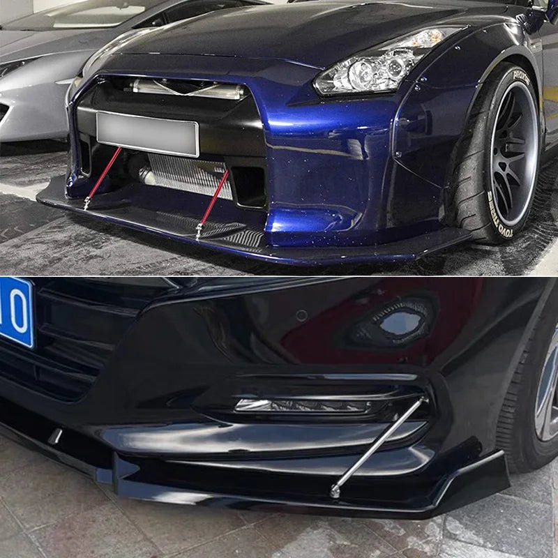 200mm Universal Car Splitter Rods Racing Adjustable Stainless Steel Front Bumper Lip Support Tie Bar Kit Saving Drilling Hole - PrimeNest