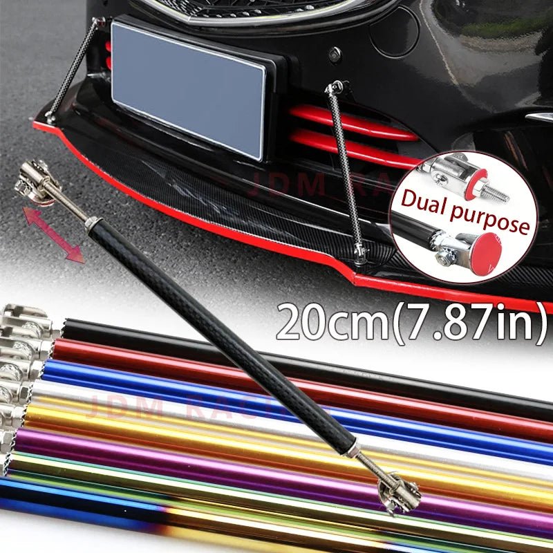 200mm Universal Car Splitter Rods Racing Adjustable Stainless Steel Front Bumper Lip Support Tie Bar Kit Saving Drilling Hole - PrimeNest