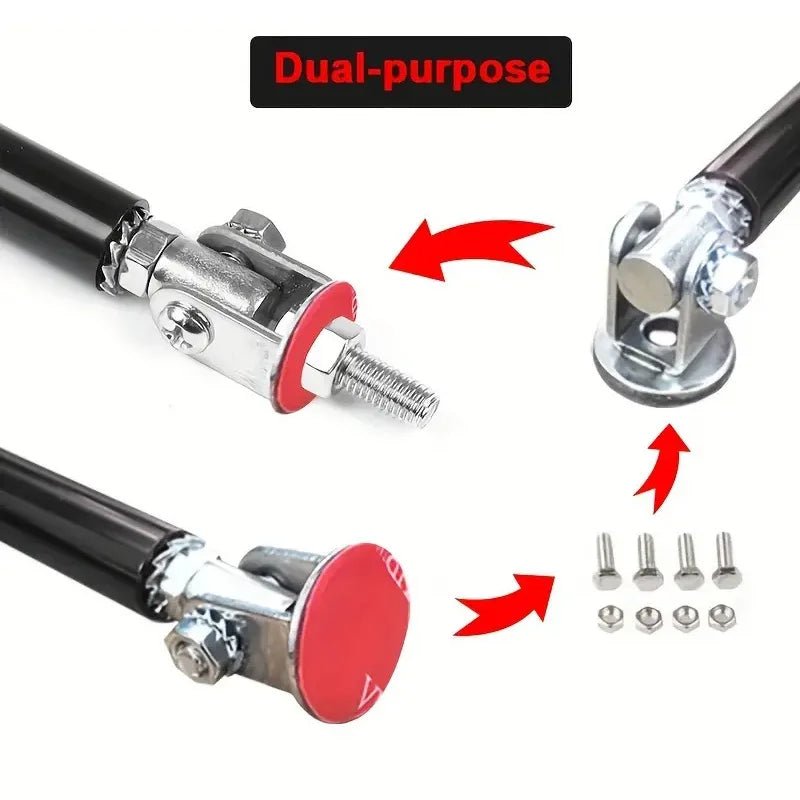200mm Universal Car Splitter Rods Racing Adjustable Stainless Steel Front Bumper Lip Support Tie Bar Kit Saving Drilling Hole - PrimeNest