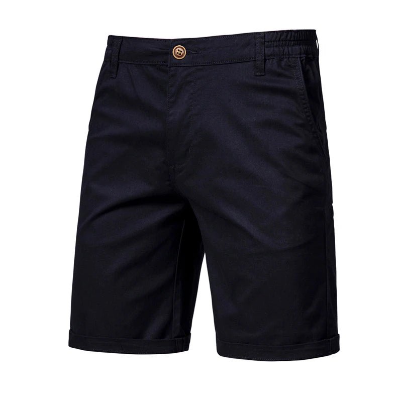 2021 New Summer 100% Cotton Solid Shorts Men High Quality Casual Business Social Elastic Waist Men Shorts 10 Colors Beach Shorts - PrimeNest