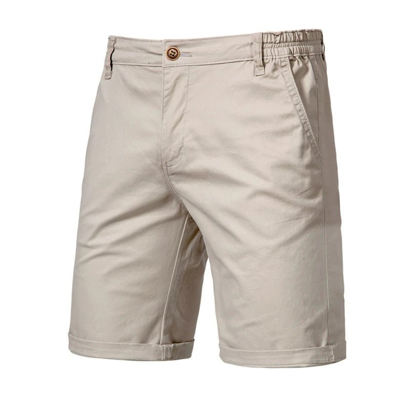 2021 New Summer 100% Cotton Solid Shorts Men High Quality Casual Business Social Elastic Waist Men Shorts 10 Colors Beach Shorts - PrimeNest