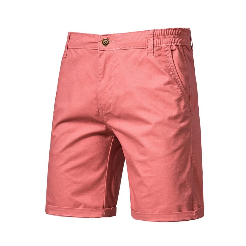2021 New Summer 100% Cotton Solid Shorts Men High Quality Casual Business Social Elastic Waist Men Shorts 10 Colors Beach Shorts - PrimeNest