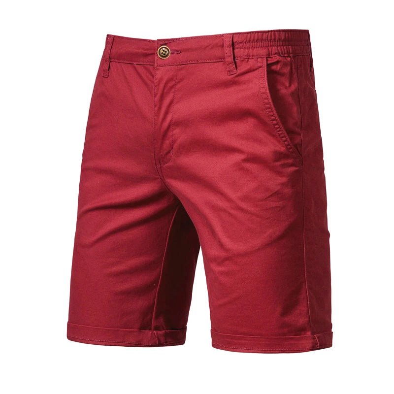 2021 New Summer 100% Cotton Solid Shorts Men High Quality Casual Business Social Elastic Waist Men Shorts 10 Colors Beach Shorts - PrimeNest
