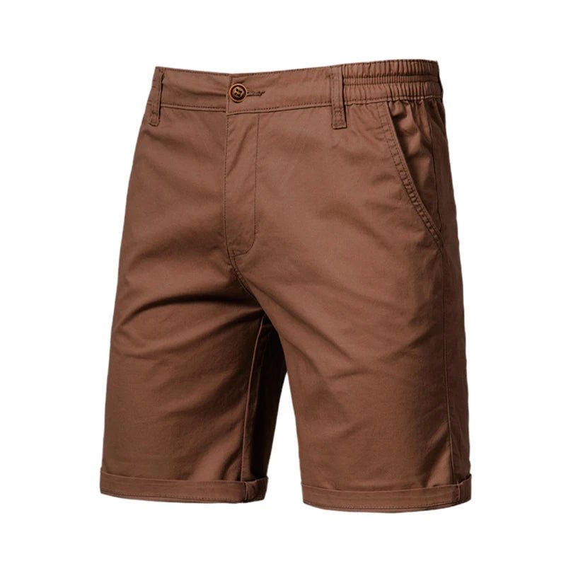 2021 New Summer 100% Cotton Solid Shorts Men High Quality Casual Business Social Elastic Waist Men Shorts 10 Colors Beach Shorts - PrimeNest