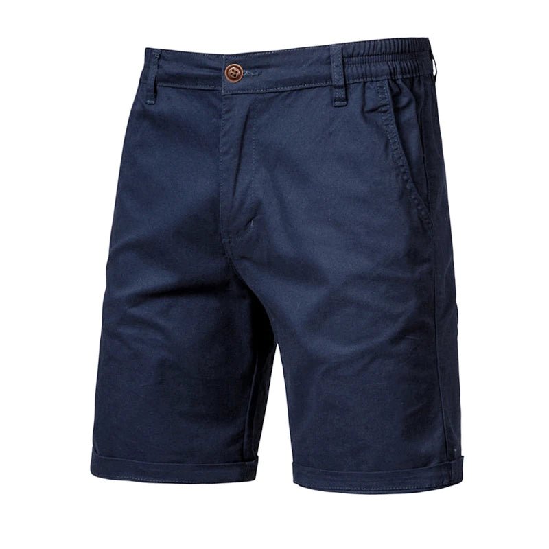 2021 New Summer 100% Cotton Solid Shorts Men High Quality Casual Business Social Elastic Waist Men Shorts 10 Colors Beach Shorts - PrimeNest