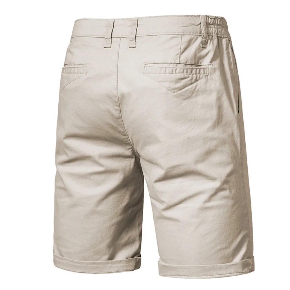 2021 New Summer 100% Cotton Solid Shorts Men High Quality Casual Business Social Elastic Waist Men Shorts 10 Colors Beach Shorts - PrimeNest