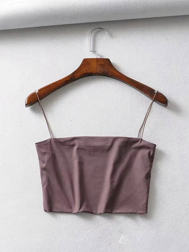 2022 Summer Women's Crop Top Sexy Elastic Cotton Camis sleeveless Short Tank Top Bar - PrimeNest