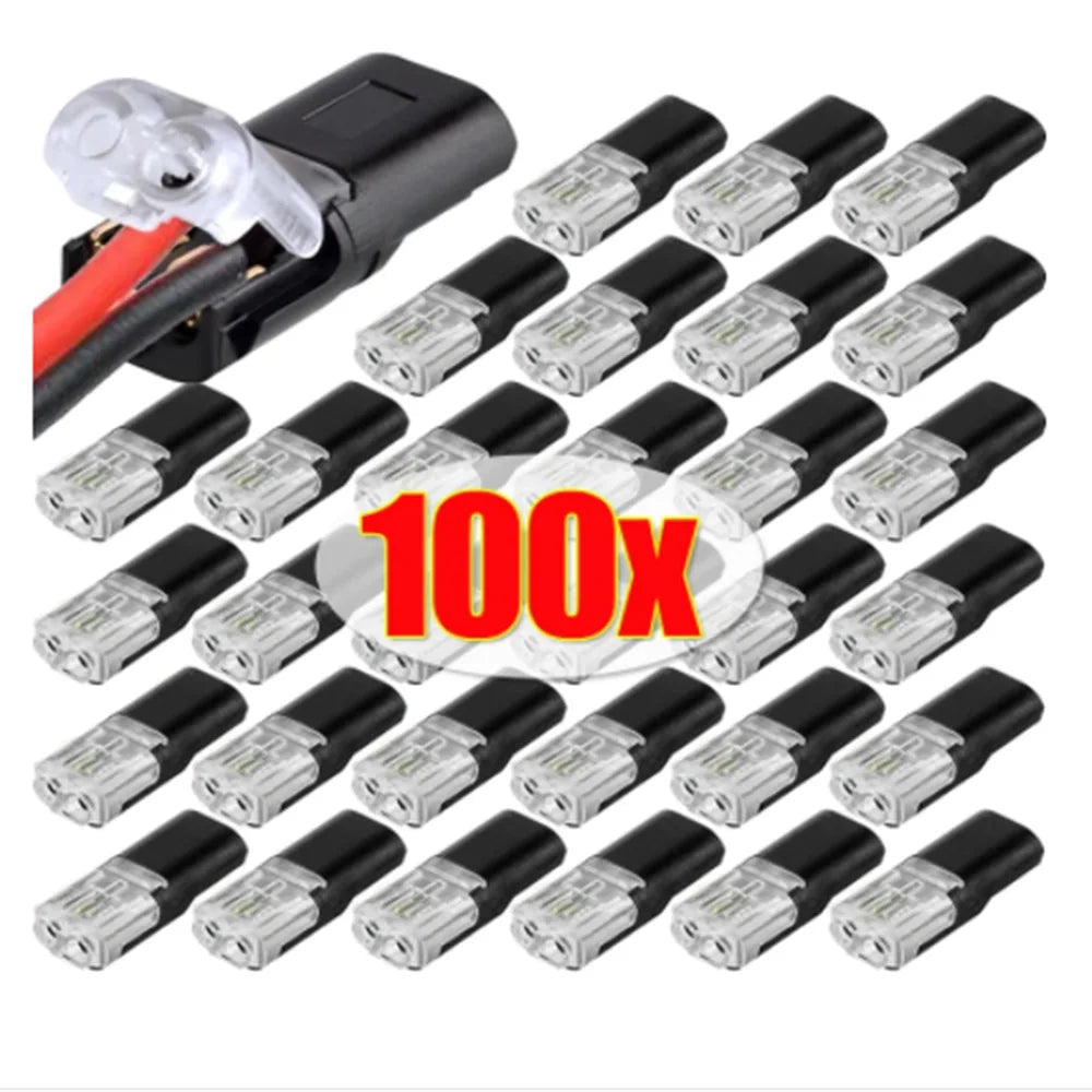 20/30/50/100PCS Double Wire Plug-in Waterproof Quick Connectors with Locking Buckle 2 Way Car Wire Terminal Block Cable Clamps - PrimeNest
