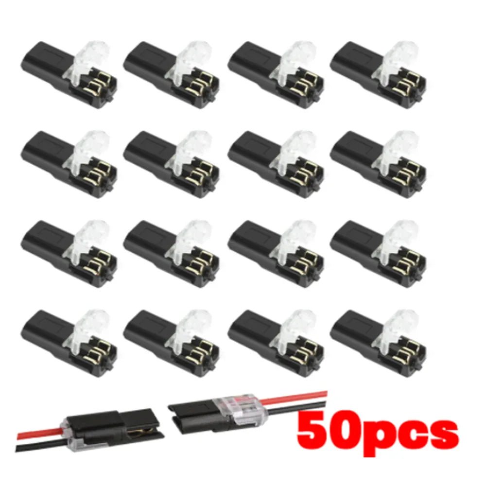20/30/50/100PCS Double Wire Plug-in Waterproof Quick Connectors with Locking Buckle 2 Way Car Wire Terminal Block Cable Clamps - PrimeNest