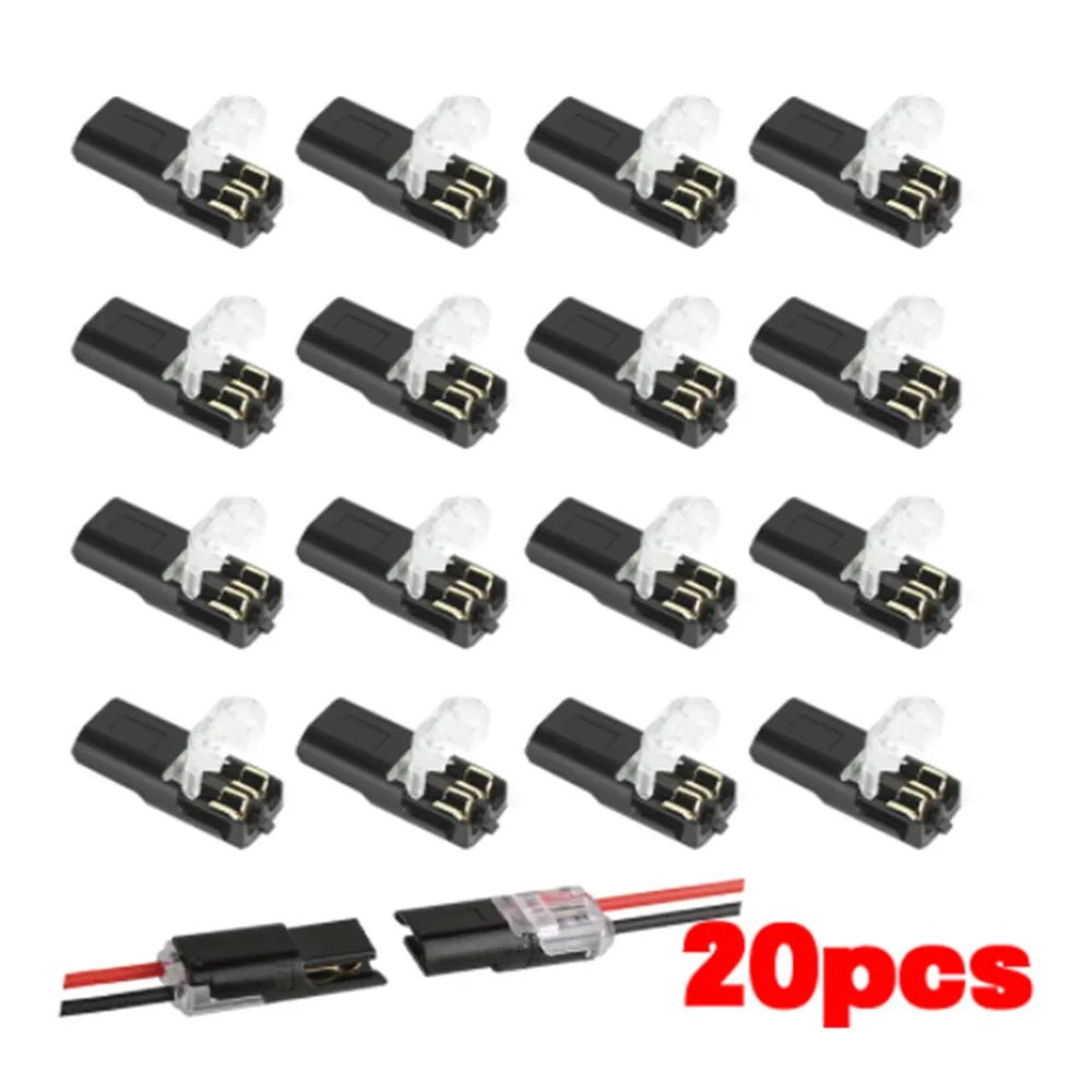 20/30/50/100PCS Double Wire Plug-in Waterproof Quick Connectors with Locking Buckle 2 Way Car Wire Terminal Block Cable Clamps - PrimeNest