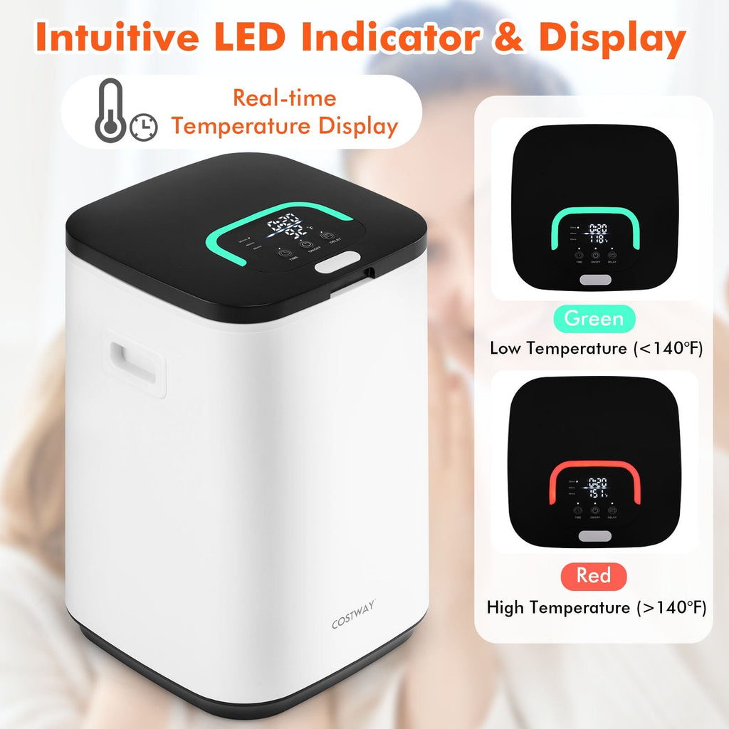 23L Large Hot Towel Heater with Rapid Heating and Adjustable Timer-White - PrimeNest