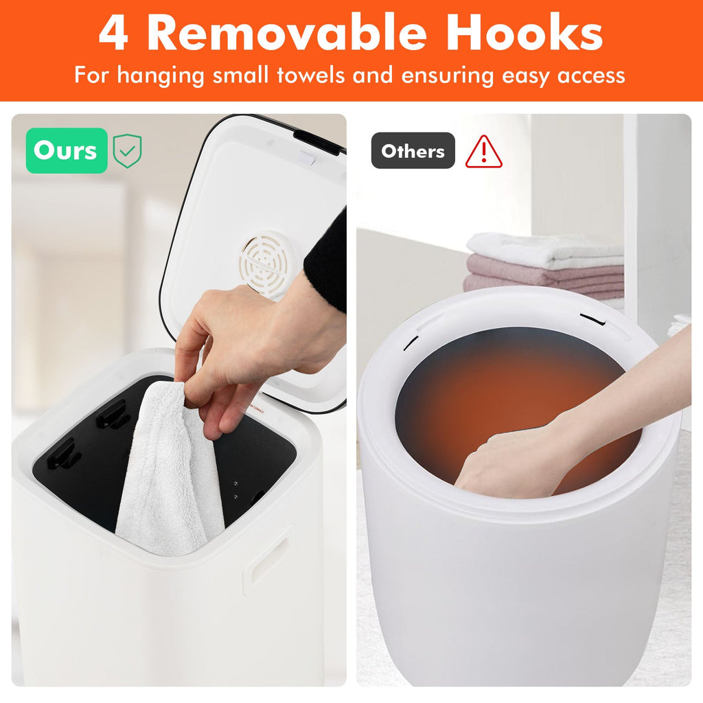 23L Large Hot Towel Heater with Rapid Heating and Adjustable Timer-White - PrimeNest