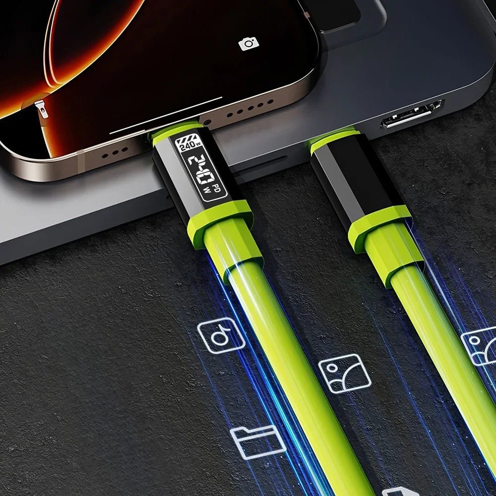 240W Type C To Type C Super Fast Charging Cable Universal High Power Charger USB Cord for iPhone 16 15 14 Xiaomi Huawei Samsung - PrimeNest