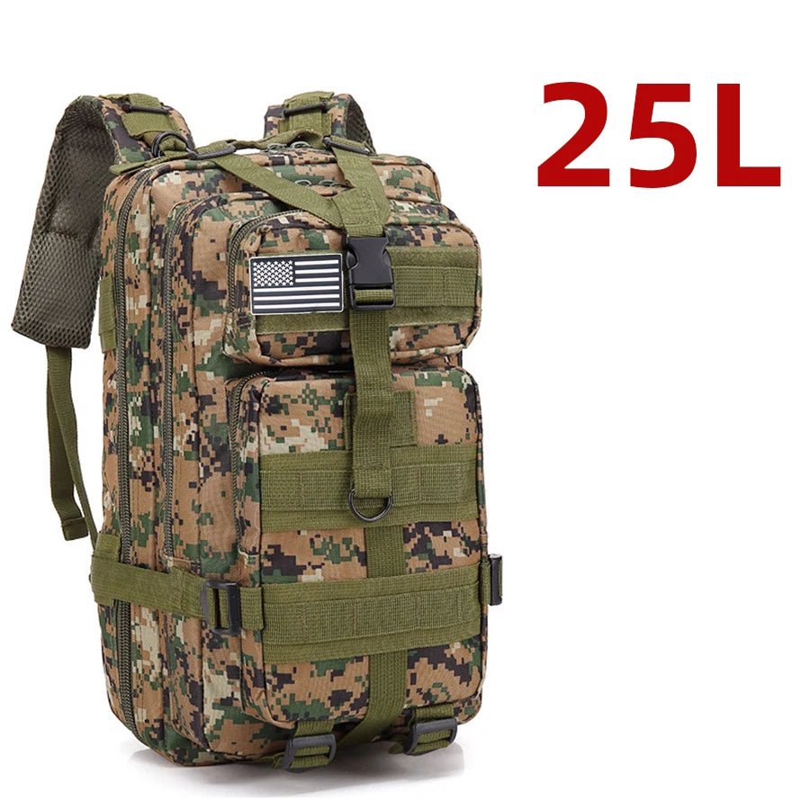25L/50L Sturdy Nylon Waterproof Tactical Sports Trekking Fishing Hunting Camping Hiking Bag Backpack Outdoor Rucksacks - PrimeNest