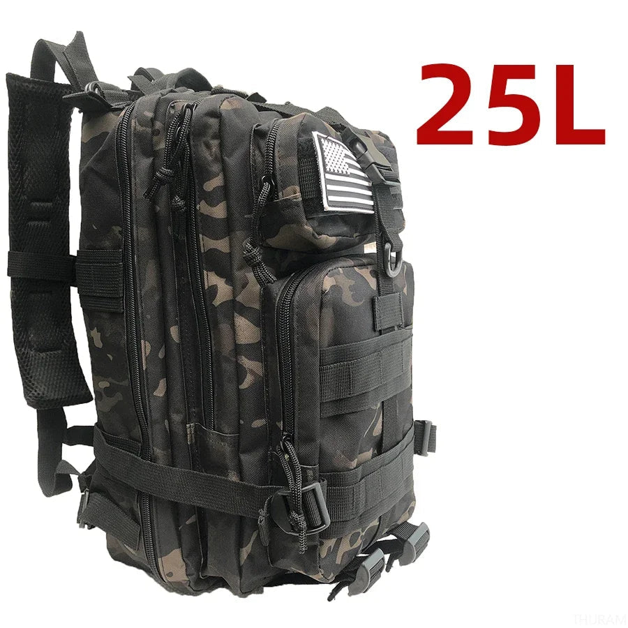 25L/50L Sturdy Nylon Waterproof Tactical Sports Trekking Fishing Hunting Camping Hiking Bag Backpack Outdoor Rucksacks - PrimeNest