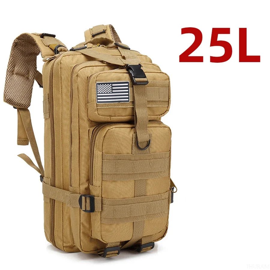 25L/50L Sturdy Nylon Waterproof Tactical Sports Trekking Fishing Hunting Camping Hiking Bag Backpack Outdoor Rucksacks - PrimeNest