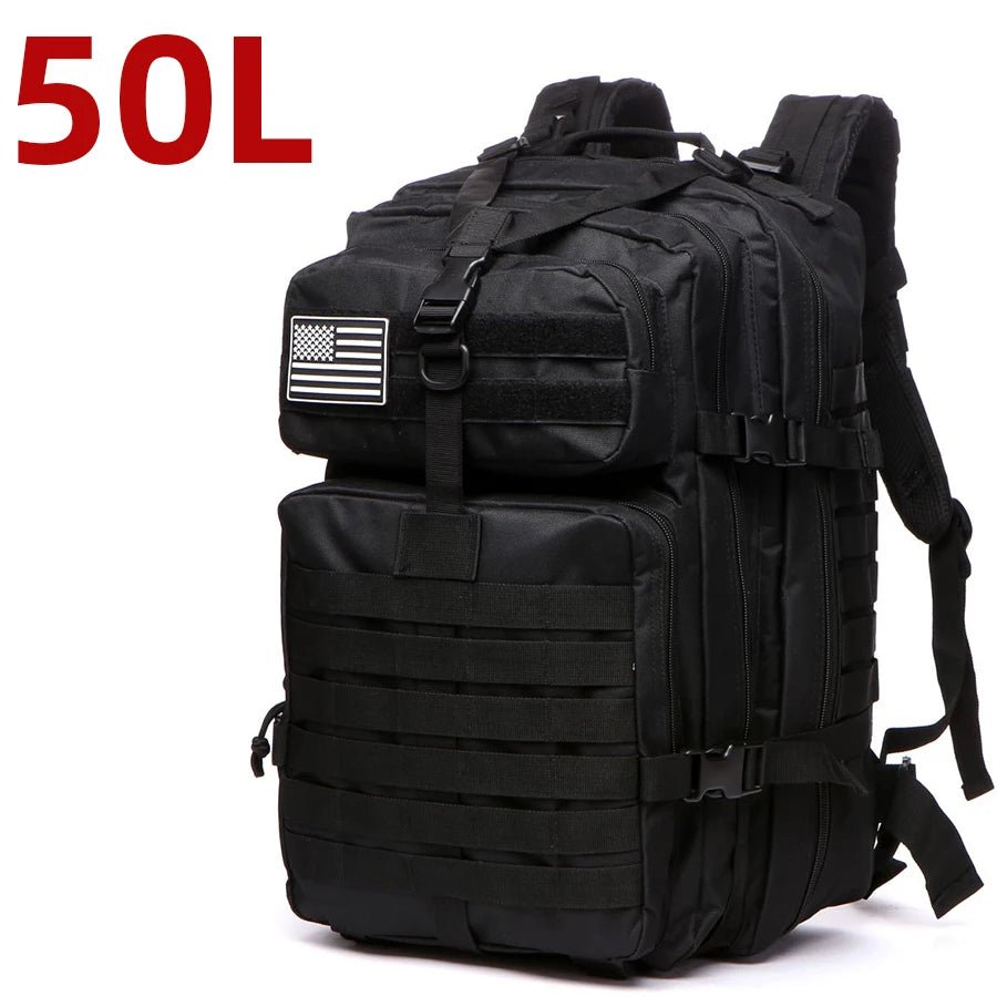 25L/50L Sturdy Nylon Waterproof Tactical Sports Trekking Fishing Hunting Camping Hiking Bag Backpack Outdoor Rucksacks - PrimeNest