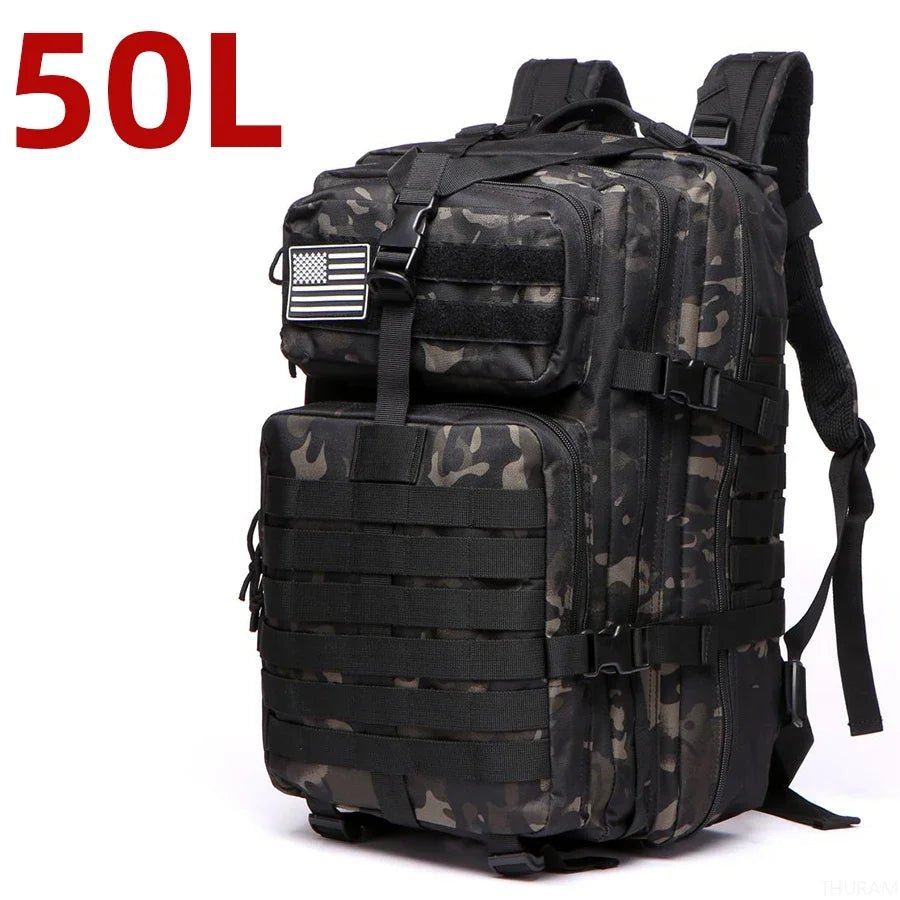 25L/50L Sturdy Nylon Waterproof Tactical Sports Trekking Fishing Hunting Camping Hiking Bag Backpack Outdoor Rucksacks - PrimeNest