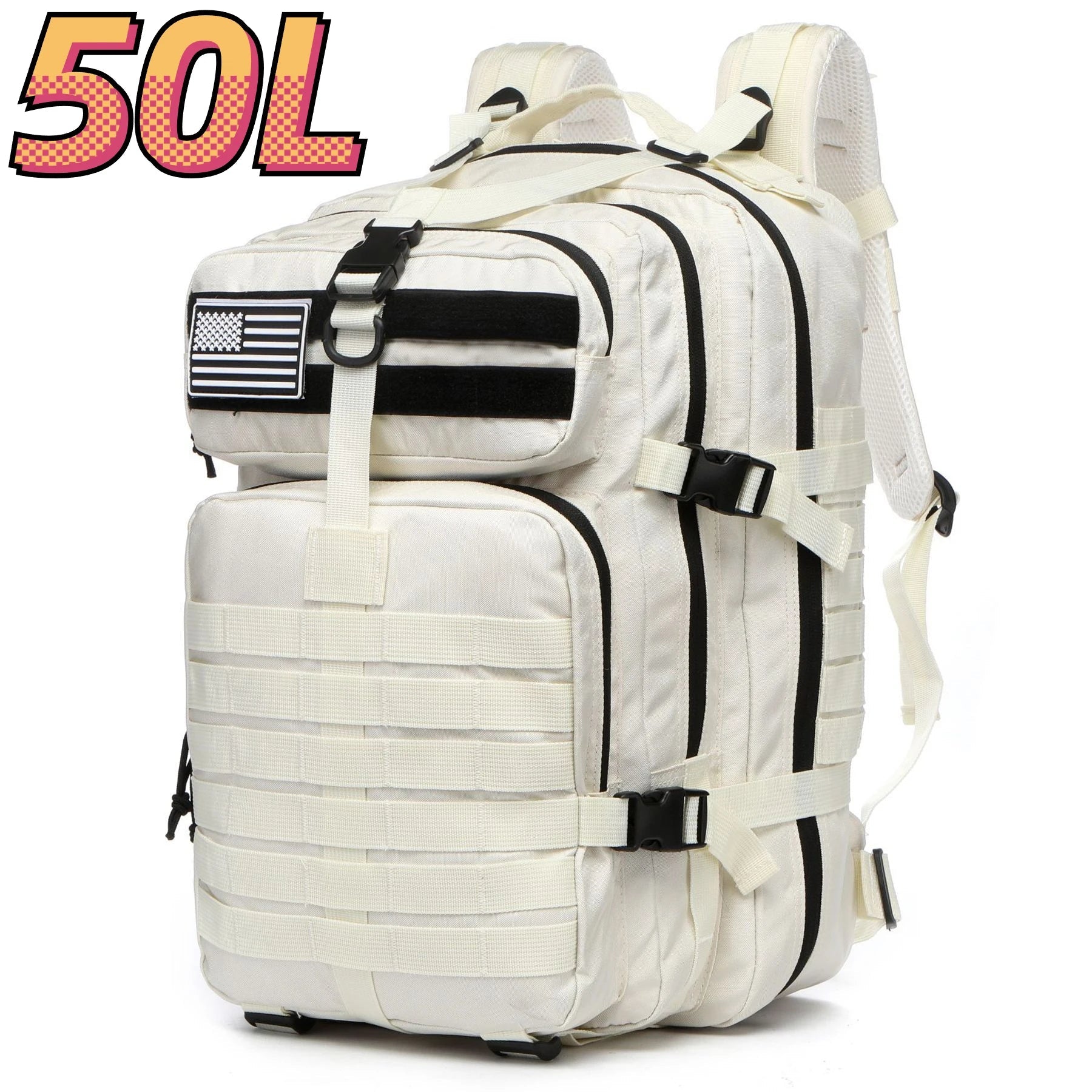 25L/50L Sturdy Nylon Waterproof Tactical Sports Trekking Fishing Hunting Camping Hiking Bag Backpack Outdoor Rucksacks - PrimeNest
