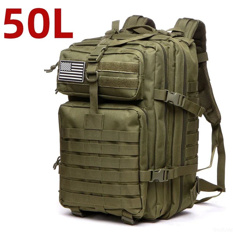 25L/50L Sturdy Nylon Waterproof Tactical Sports Trekking Fishing Hunting Camping Hiking Bag Backpack Outdoor Rucksacks - PrimeNest