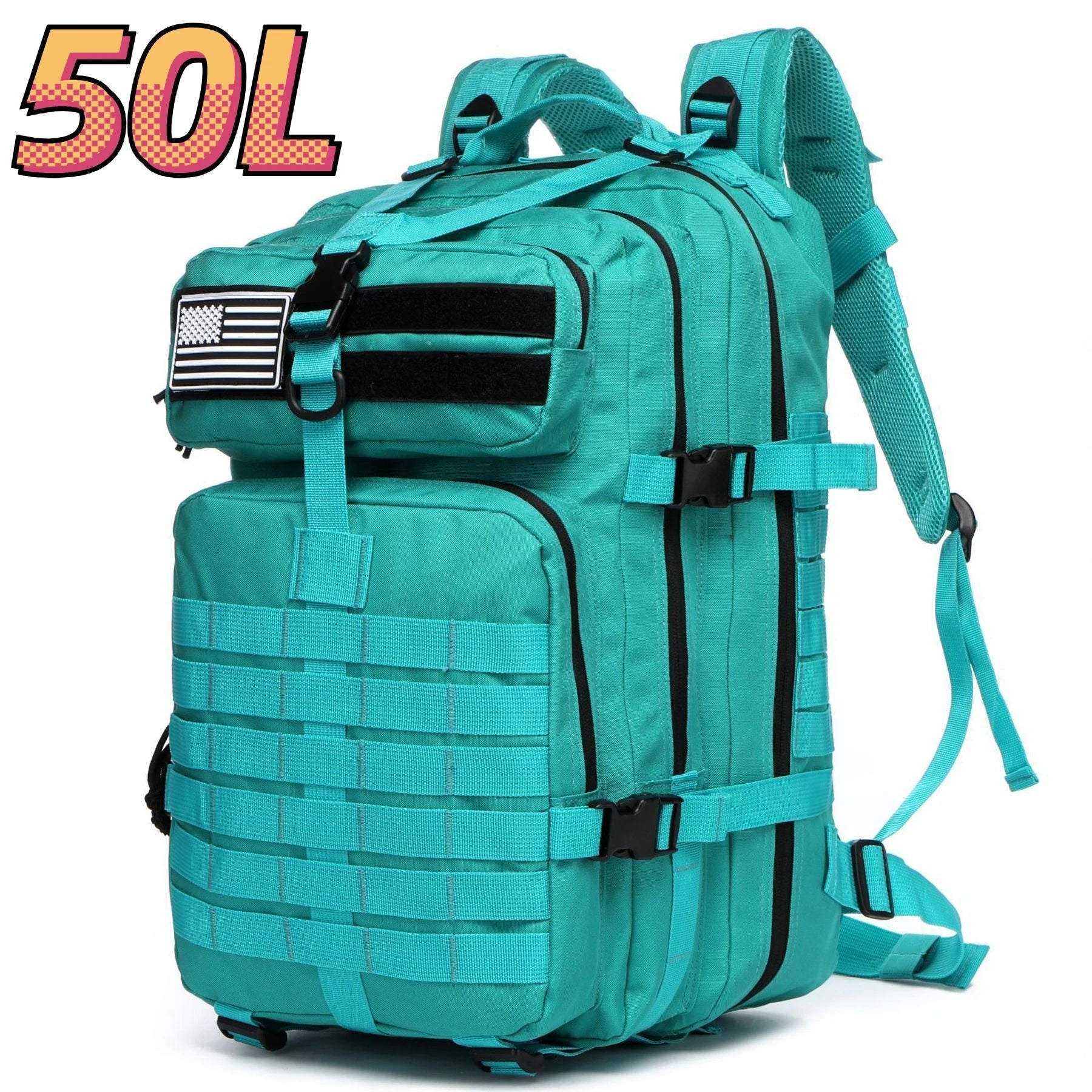 25L/50L Sturdy Nylon Waterproof Tactical Sports Trekking Fishing Hunting Camping Hiking Bag Backpack Outdoor Rucksacks - PrimeNest