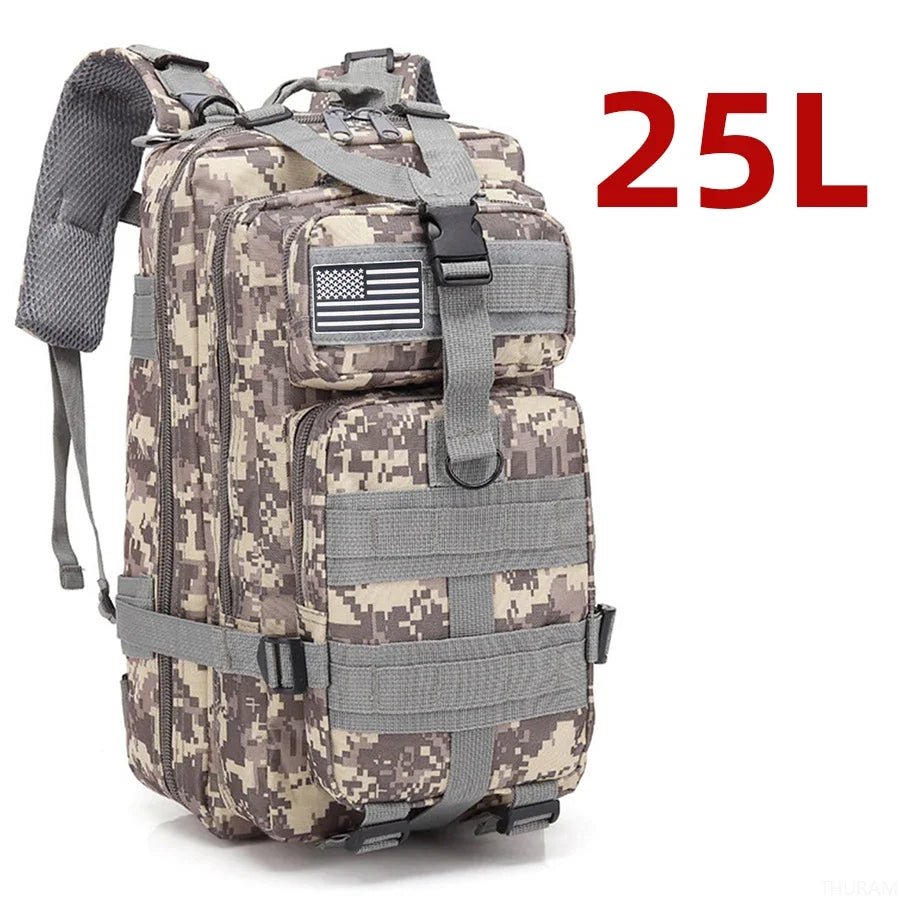 25L/50L Sturdy Nylon Waterproof Tactical Sports Trekking Fishing Hunting Camping Hiking Bag Backpack Outdoor Rucksacks - PrimeNest