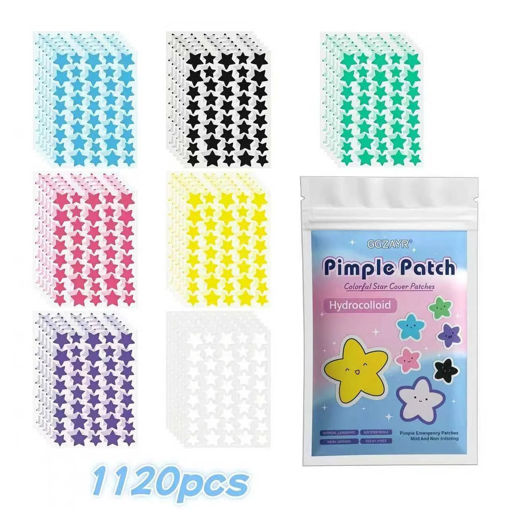 280/1120/1680pcs Seven-Color Star Pimple Patches – Invisible Hydrocolloid Dots for Fun & Gentle Skincare - PrimeNest