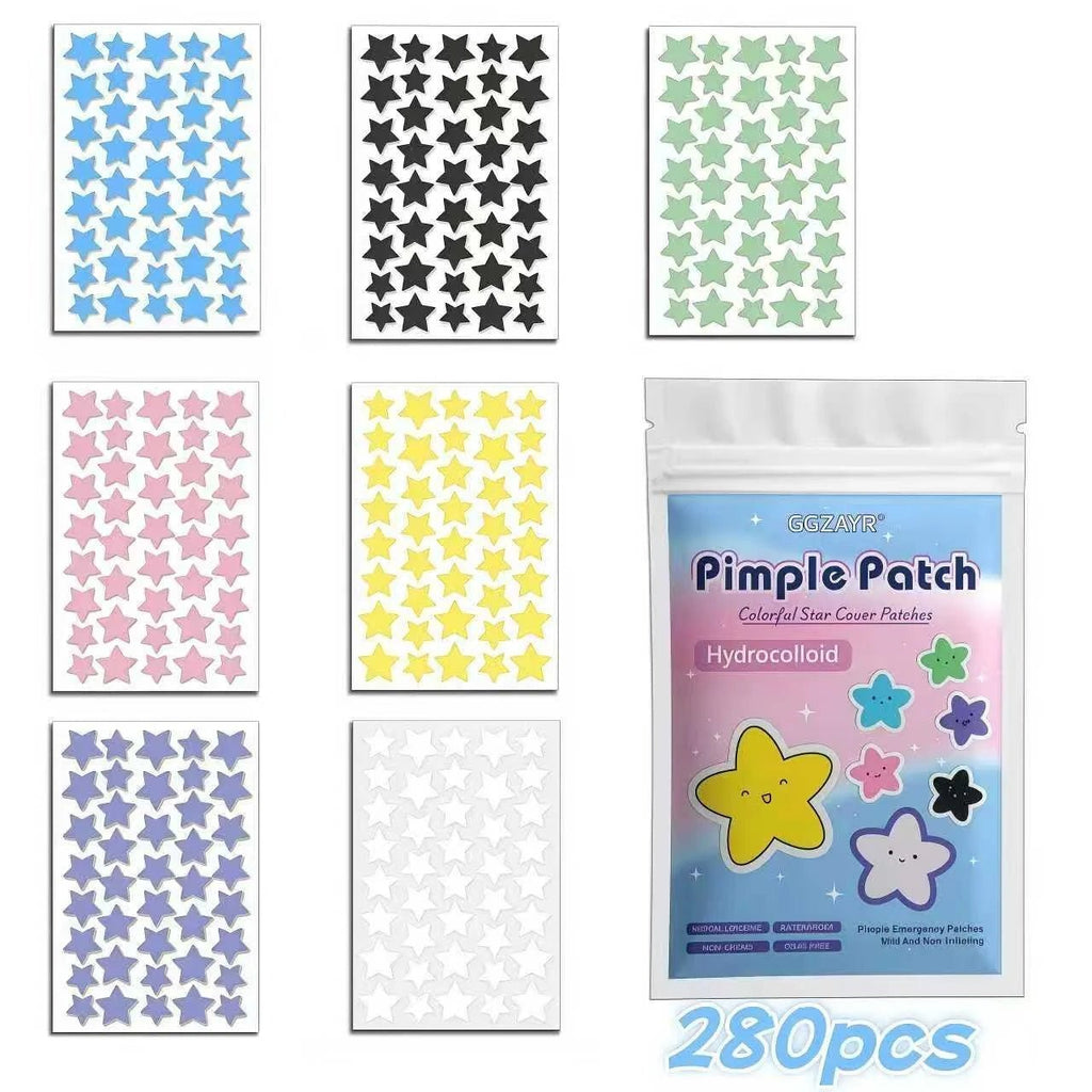280/1120/1680pcs Seven-Color Star Pimple Patches – Invisible Hydrocolloid Dots for Fun & Gentle Skincare - PrimeNest