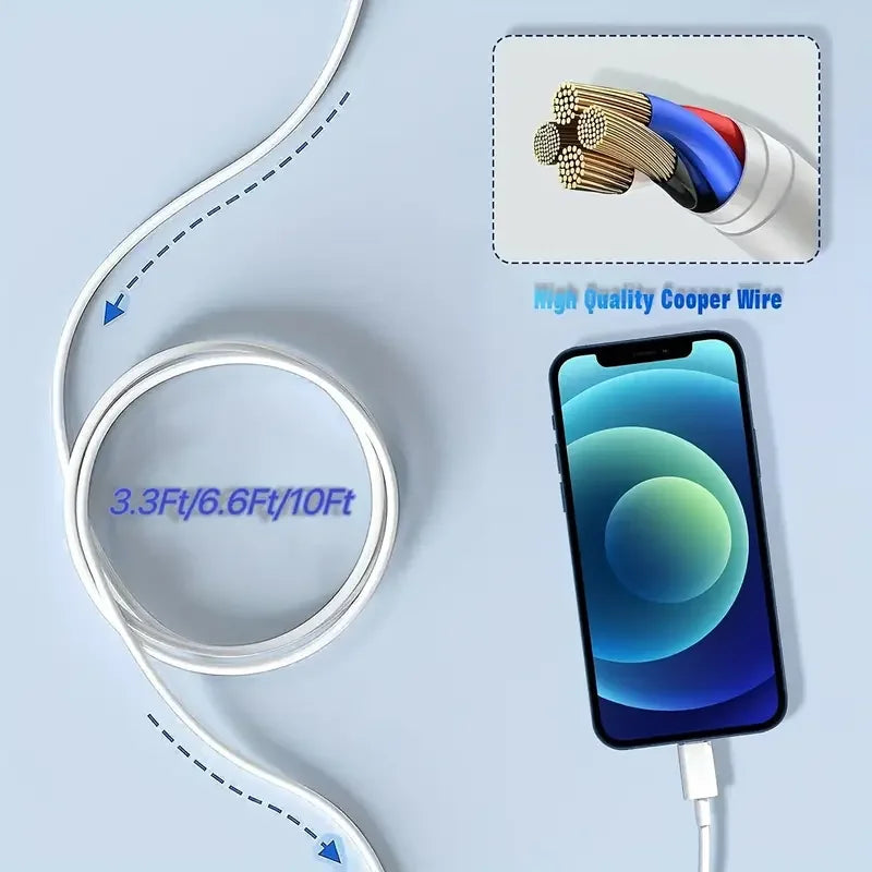 MFi Certified 1PC 3PCS USB A to LIghtning Charging TPE Cable for iPhone Charger Cord Compatible for iPhone 14 13 12 11 Pro Max